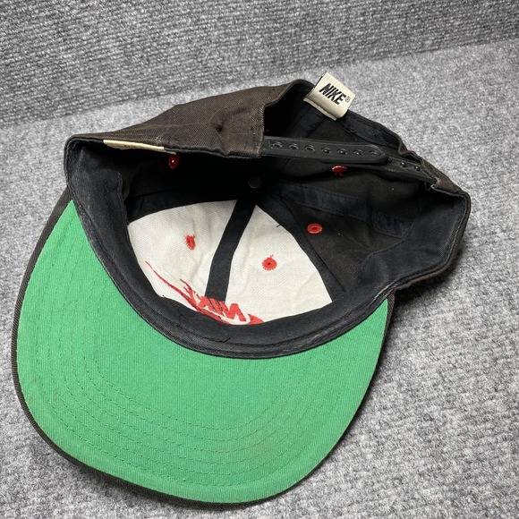 Vintage Nike Hat Cap Snap Back Brown Red Embroidered Swoosh Youth One Size 90s - Picture 6 of 11